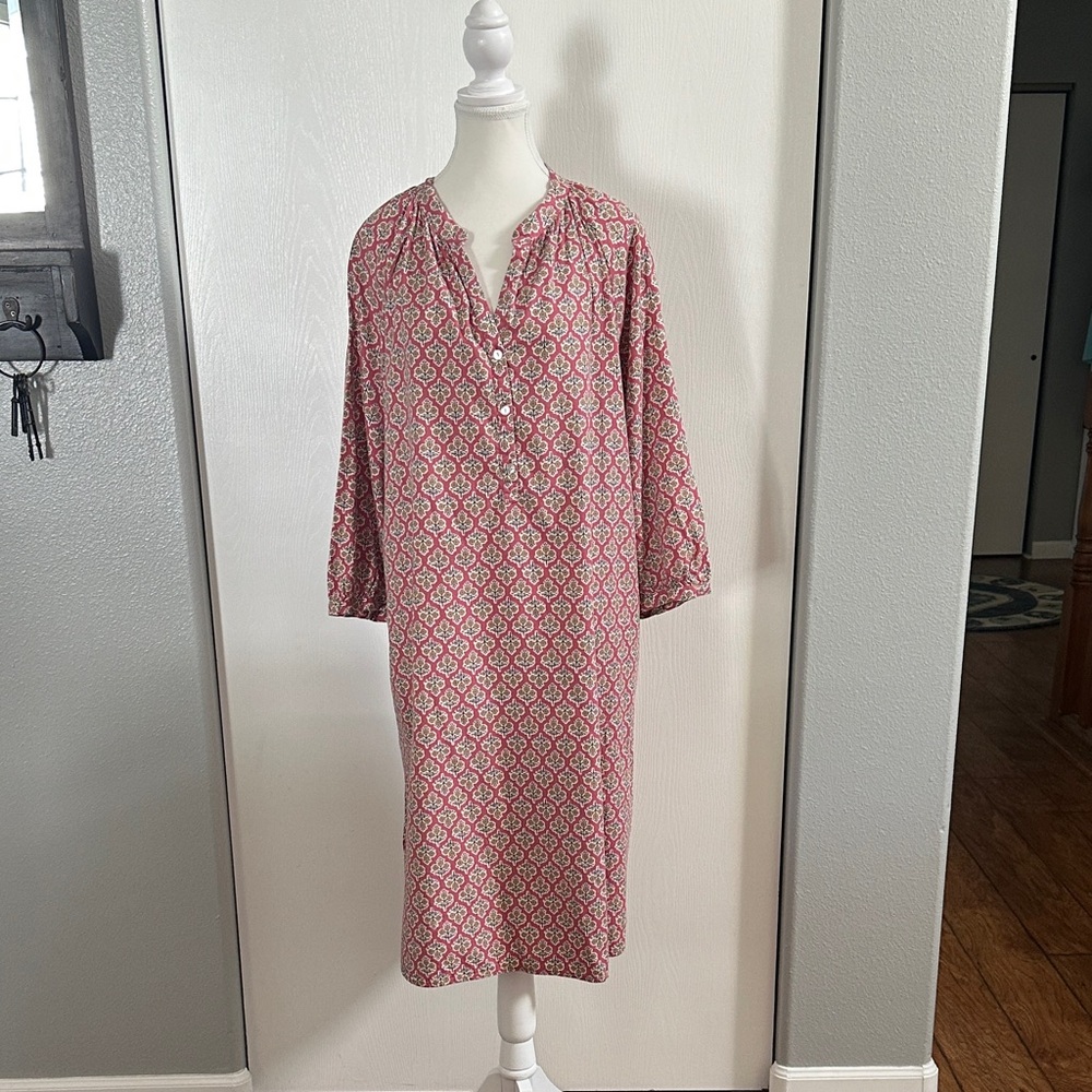 J. Jill Floral Red and Cream dress.